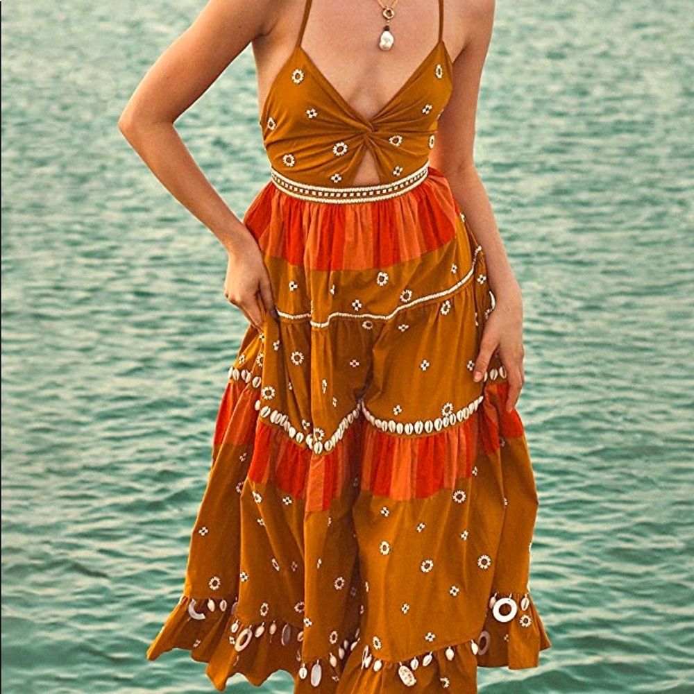 KALI DRESS IN OCHRE BY ULLA JOHNSON. Size 4. Brand new with tags. Never worn